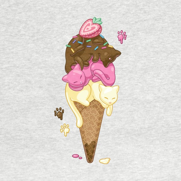 Triple Scoop Kitty Cone by rosemcclain